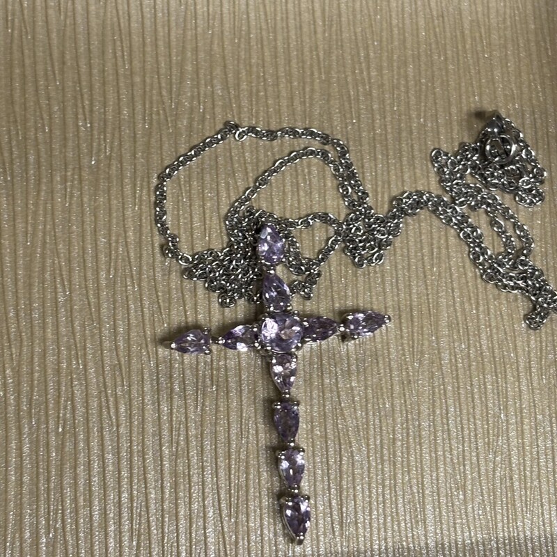 Purple Cross Necklace