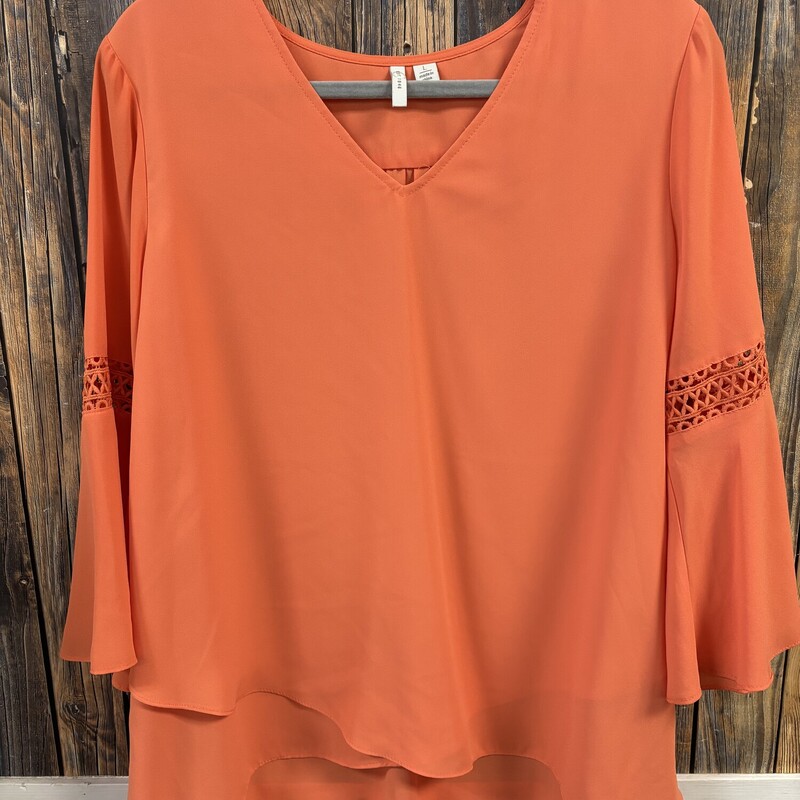 Orange Crochet Top, Size: L