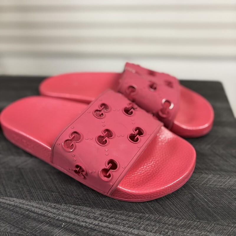 Red Designer Sandals, Size: 8