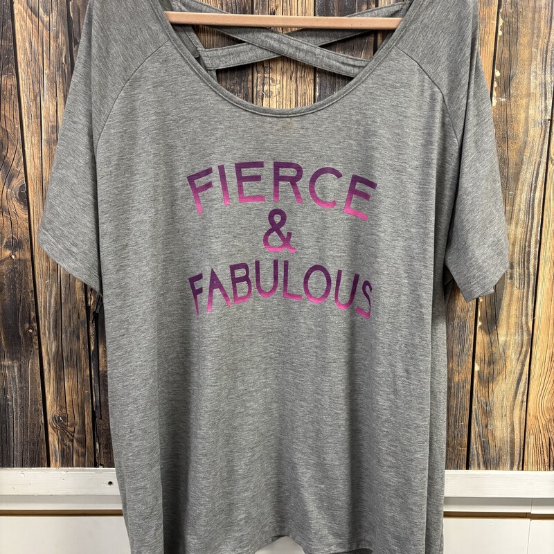 Grey Fierce & Fabulous Top, Size: 4X
