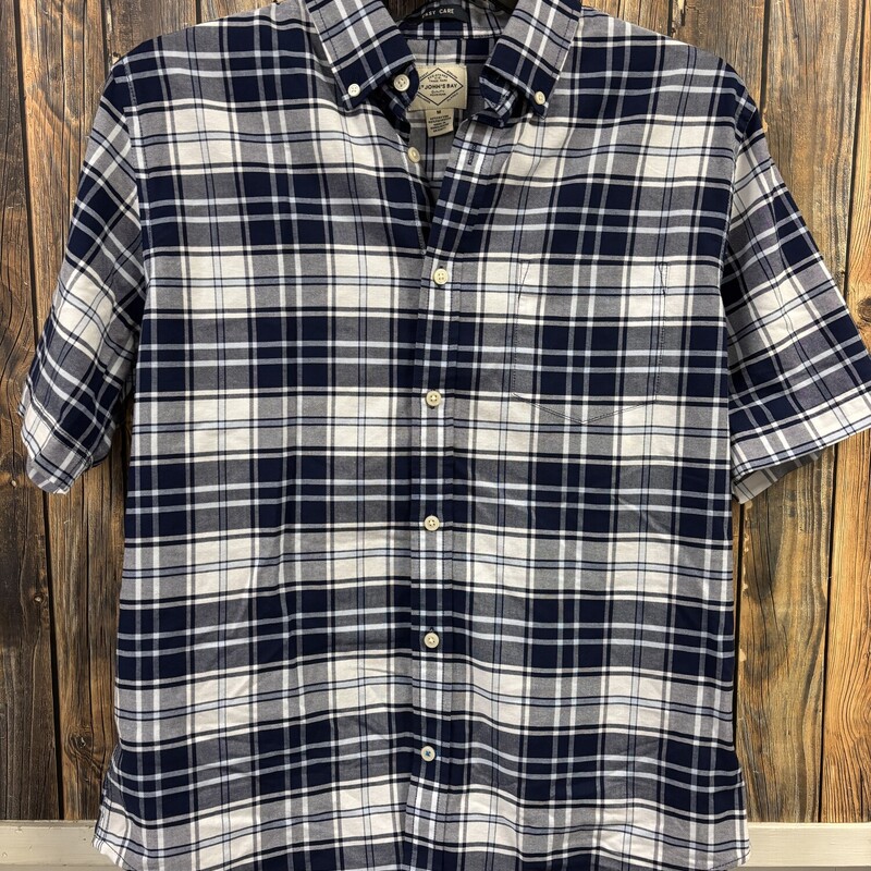 Blue Plaid Shirt, Size: M