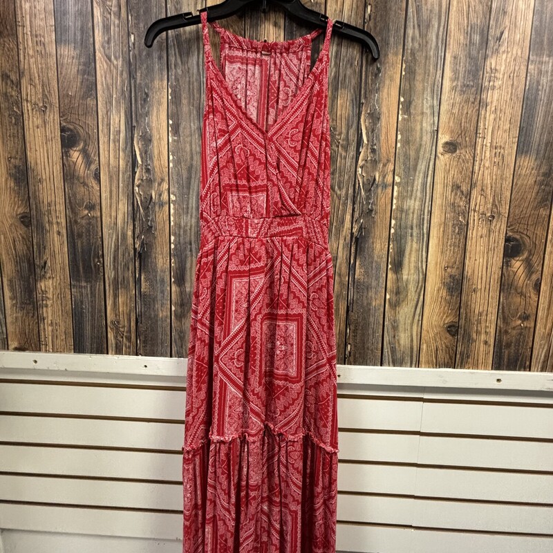 Red Bandana Halter Dress, Size: M