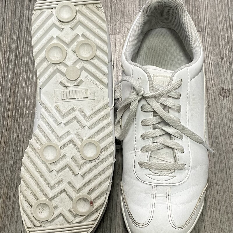 Puma Lace Up Shoes, White, Size: 5.5Y
