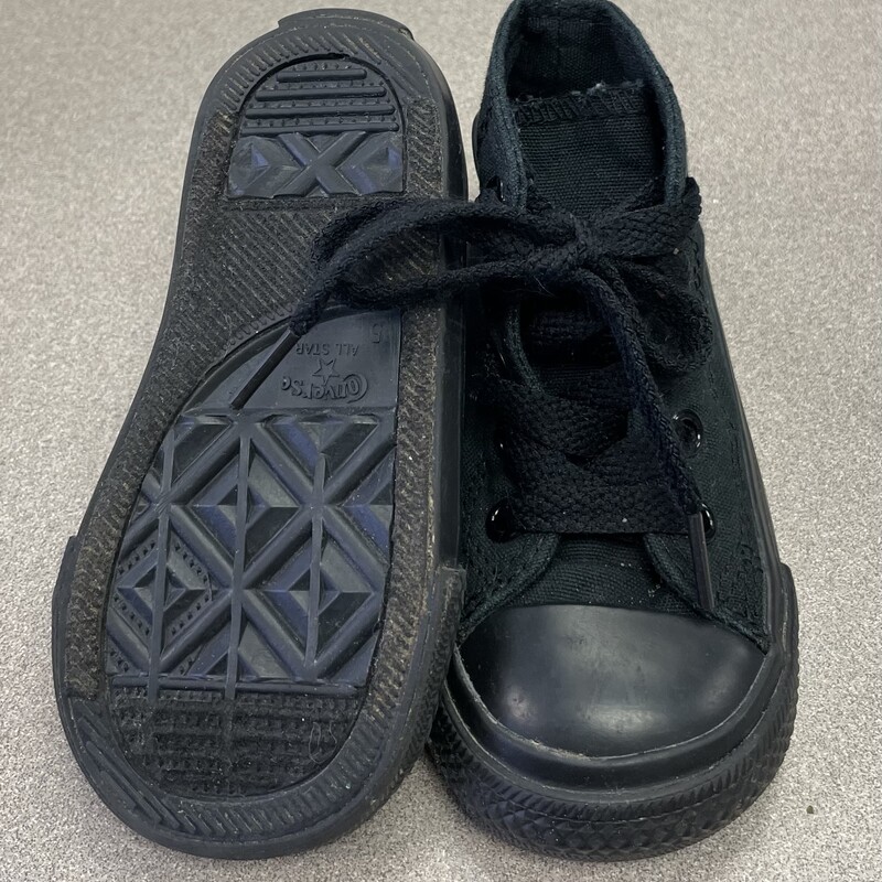 Converse Hightop Shoes, Black, Size: 5T