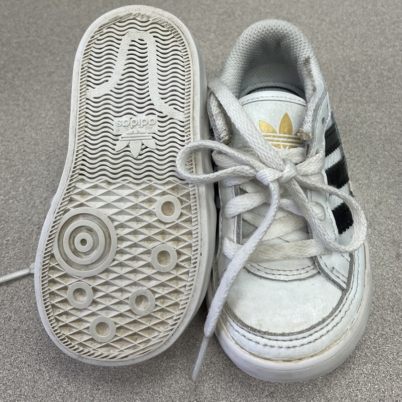 Adidas Lace Up Shoes, White, Size: 5T
