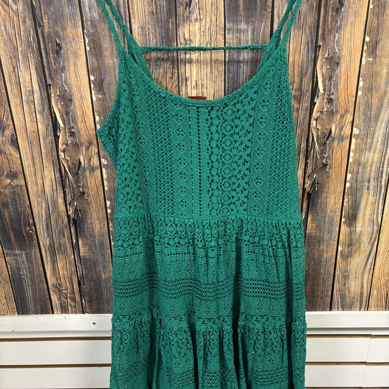Green Crochet Dress, Size: M