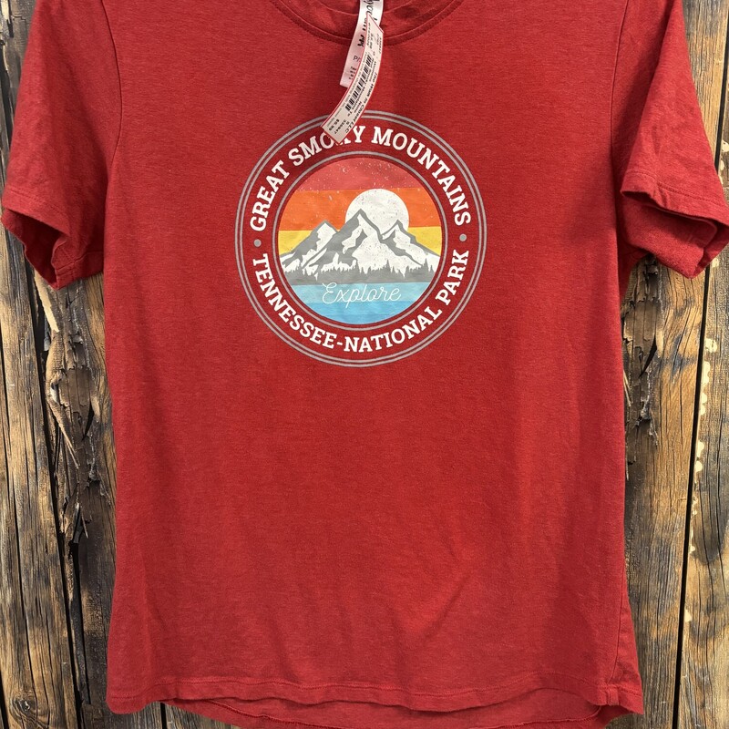Red Smoky Mountains Tee, Size: S