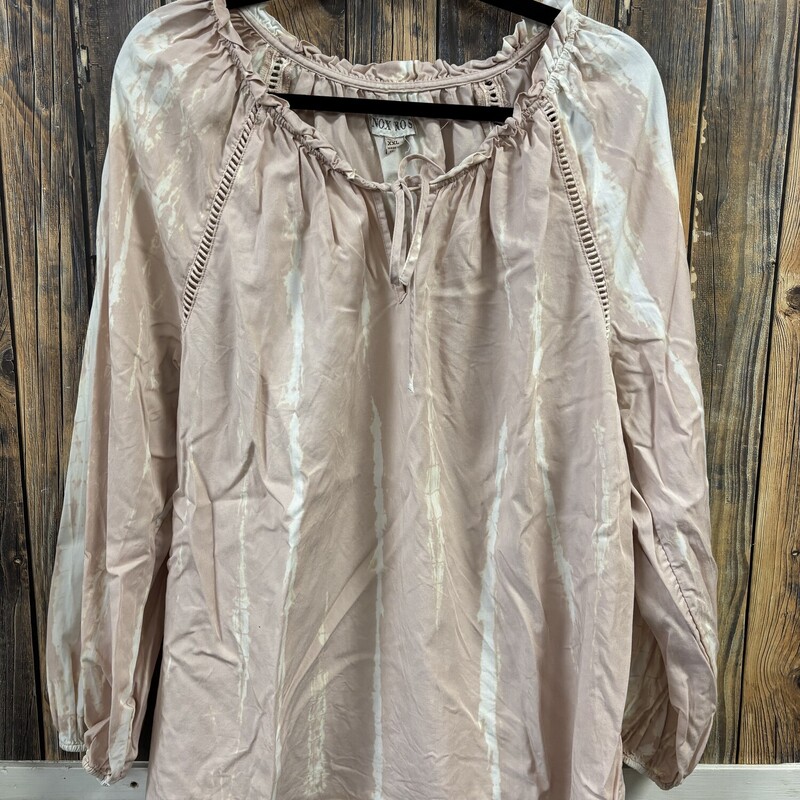 Knox Rose Pink Tie Dye Top, Size: XXL