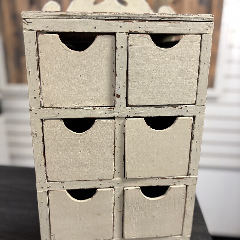 Cream 6 Drawer Organizer