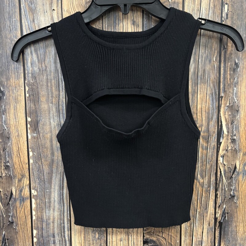 Black Slit Front Tank, Size: S