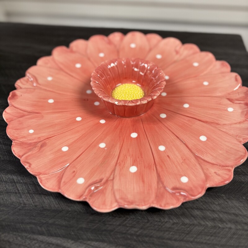 Pink Daisy Serving Platter, Size: 13 In
