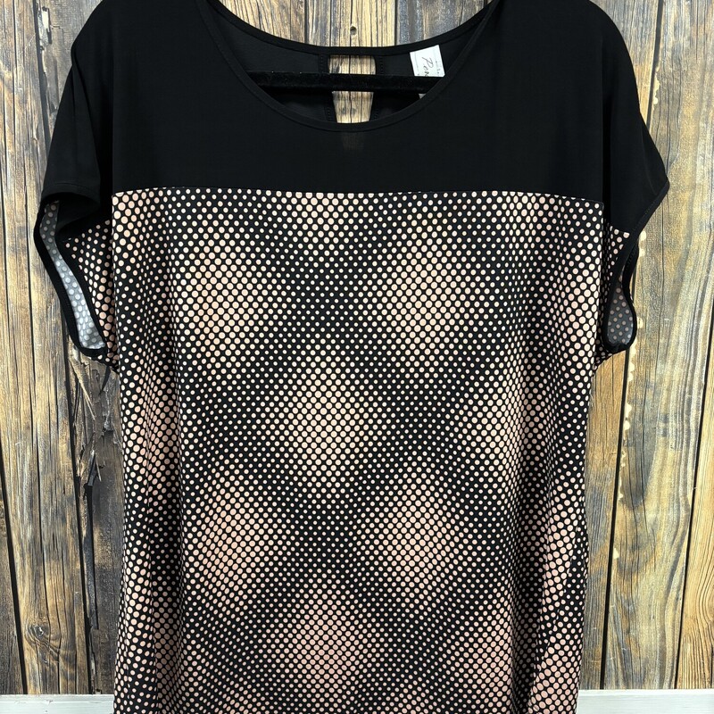 Black Pink Dot Shirt, Size: 1X
