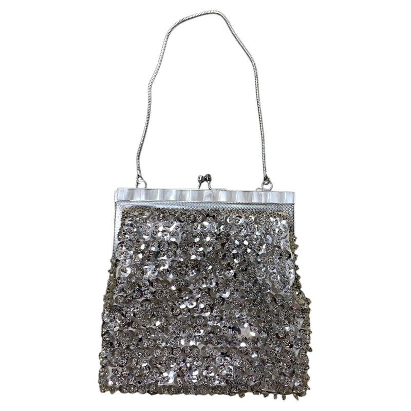 Evening Bag, Silvr, Size: None