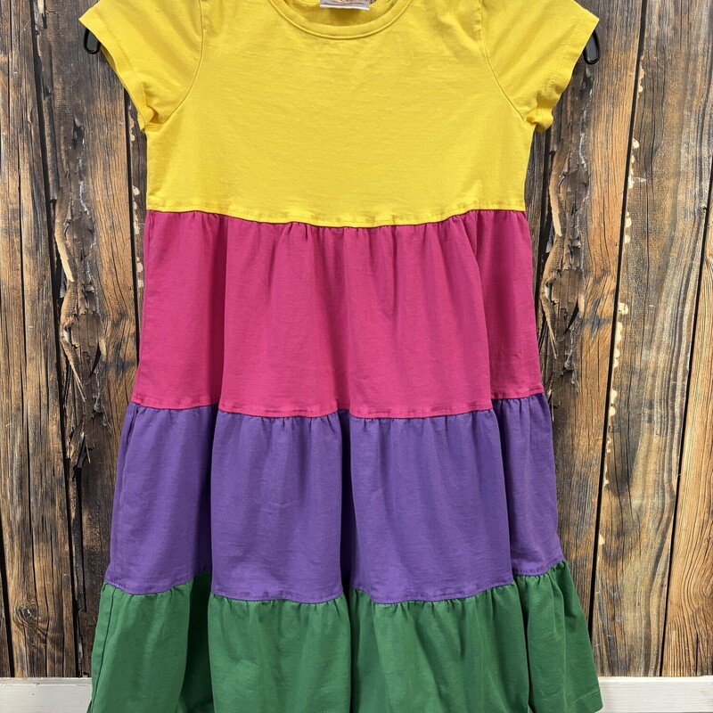 Yellow Colorful Dress, Size: 8
