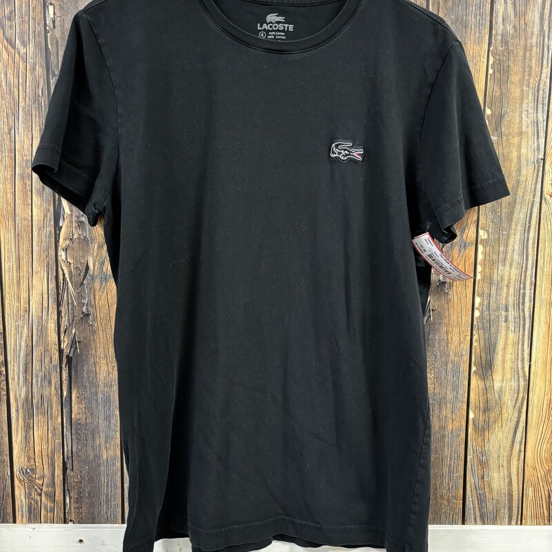 Black Lacoste Tee, Size: M