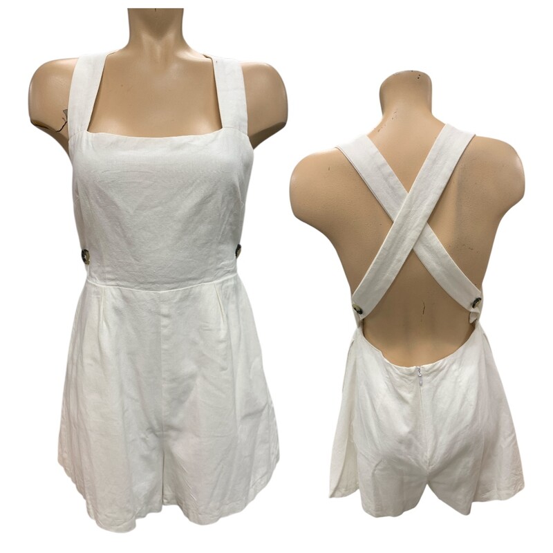 Lost In Lunar Romper, White, Size: S