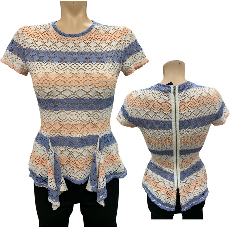 BCBGMaxazria Top, Blue/pea, Size: Xs