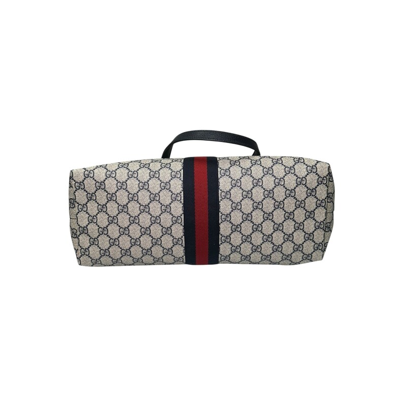 Gucci Ophidia Navy Tote<br />
<br />
Date Code: 631685 525040<br />
<br />
Dimensions: 15W x 11H x 5.5D<br />
<br />
In excellent condition.<br />
<br />
Comes with the original dust bag. No box.