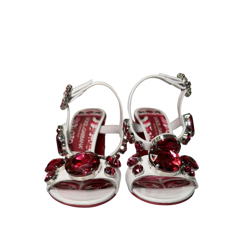 D&G Jeweled Tile Print Patent White Pink<br />
<br />
Size 36<br />
<br />
In excellent condition.<br />
<br />
Does not come with the original dust or box.