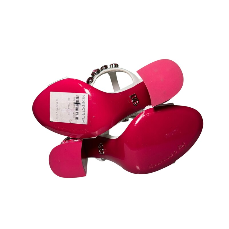 D&G Jeweled Tile Print Patent White Pink<br />
<br />
Size 36<br />
<br />
In excellent condition.<br />
<br />
Does not come with the original dust or box.