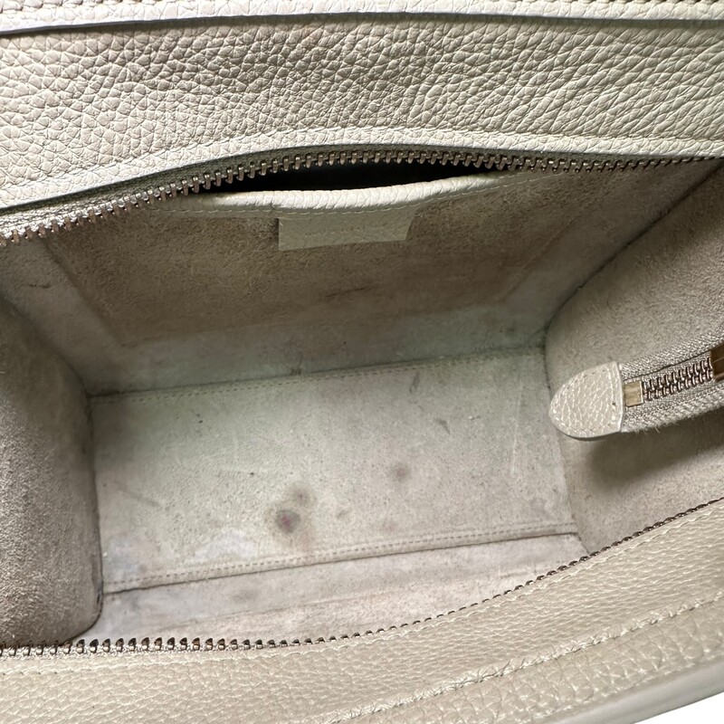 Celine Luggage Grained Leather Nano crossbody<br />
<br />
Style Code: F-AT 1271<br />
<br />
Dimensions:  8 H x 8’W x 4 D inches<br />
<br />
In very good condition. Some corner wear and some interior marks.<br />
<br />
Does not come with original dust bag or box.