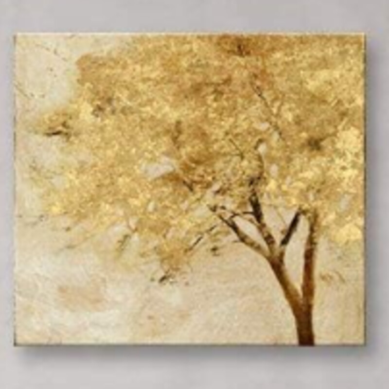 Golden Leaves Tree Canvas