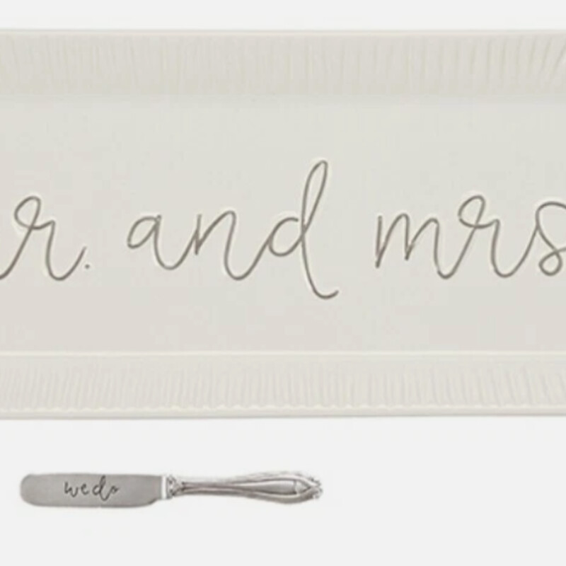 Mudpie Mr Mrs Tray WKnife