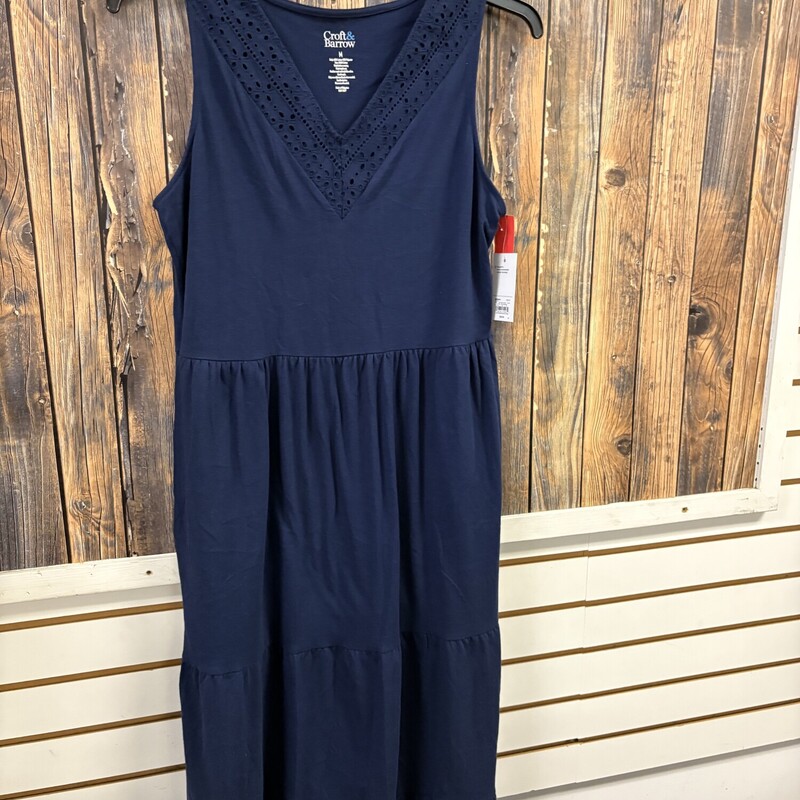 NWT Navy Eyelet Dress, Size: M