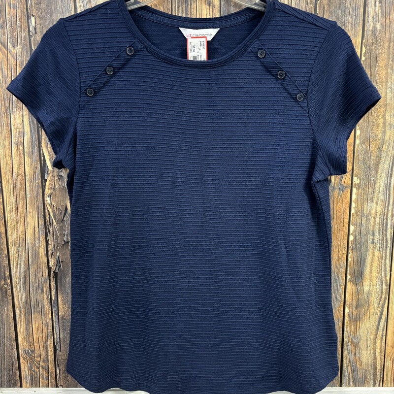 Blue Button Top, Size: M