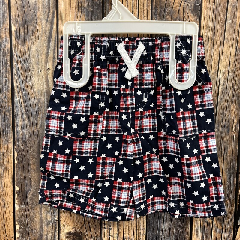 Plaid Star Shorts, Size: 18 M