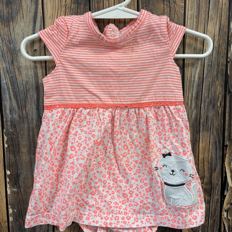 Pink Kitty Onesie, Size: 3-6M
