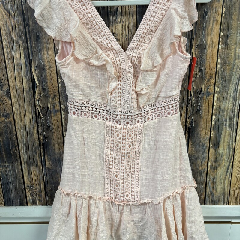 Light Pink Crochet Dress, Size: S