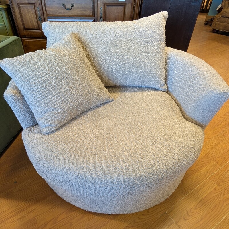 Round Swivel Chair, White
44 x 44 x 25-31h