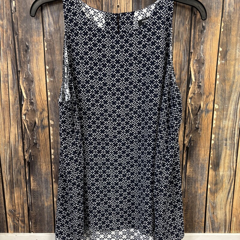 Blue Geometric Tank, Size: M