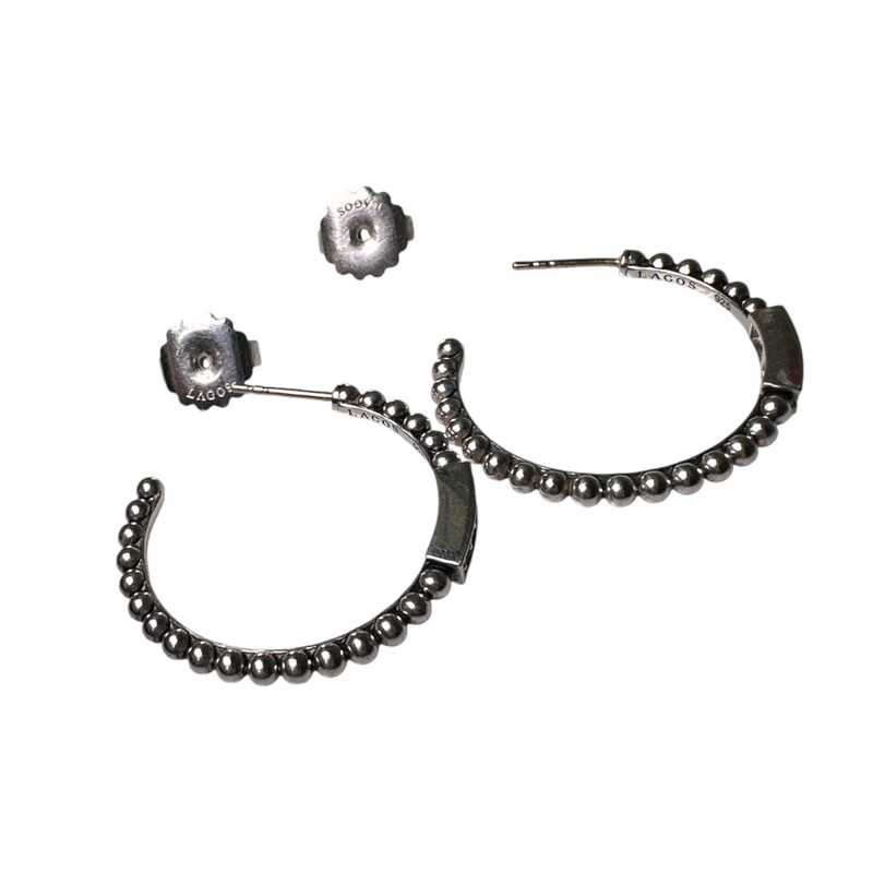 Lagos Spark Caviar Diamond Silver Earrings<br />
<br />
.925 Sterling Silver<br />
<br />
In excellent condition.<br />
<br />
Does not come with original dust bag or box.