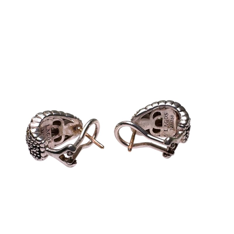 Lagos Caviar Clip Earrings

Sterlimg Silver and 18 K Gold post

Does not come with original dust bag or box.