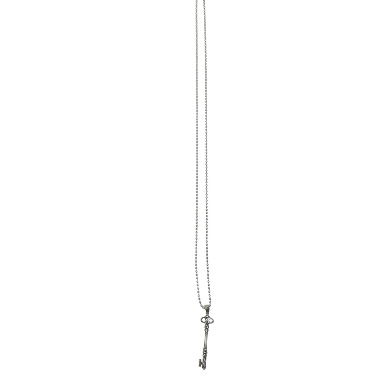 Lagos Skeleton Key Necklace<br />
<br />
Composition: .925 Sterling Silver<br />
<br />
Dimensions:<br />
<br />
Chain Length:30 inches<br />
<br />
In excellent condition. Some minor scratches on the hardware.<br />
<br />
Comes with original dust bag. No box.