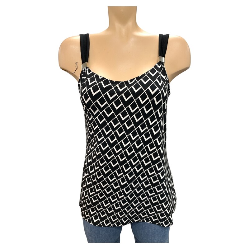 WhiteH BlackM Top, Blk/whit, Size: M