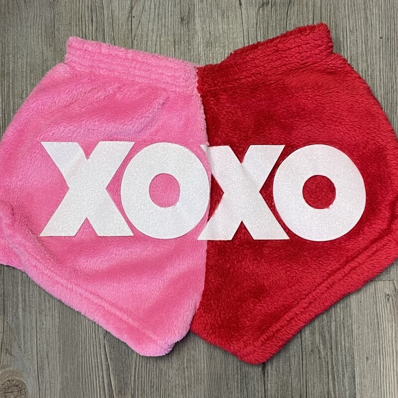 Fuzzy Pj Bottom XOXO, Red/pink, Size: 10Y