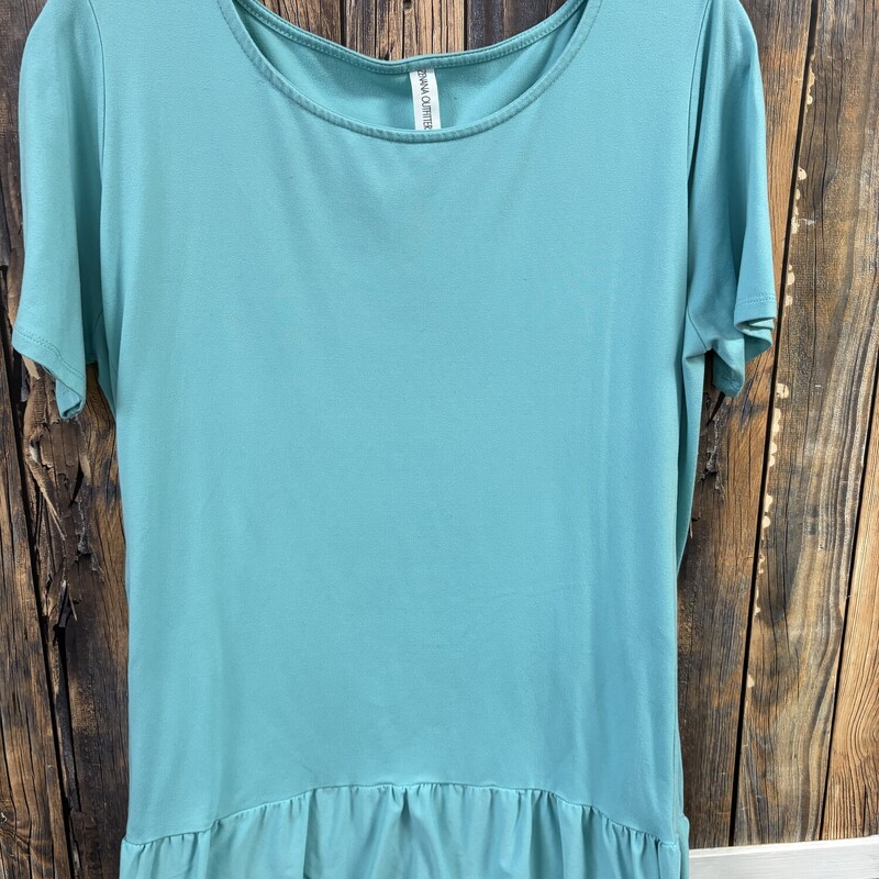 Blue Ruffle Bottom Shirt, Size: Large