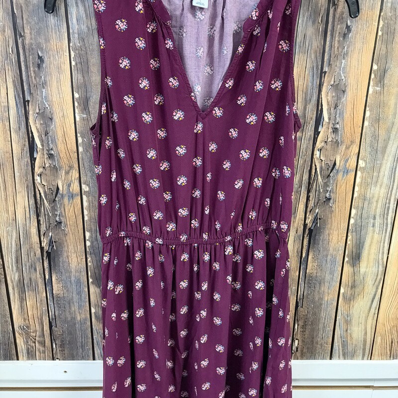 MAROON/FLOWER DRESS, Size: SMALL