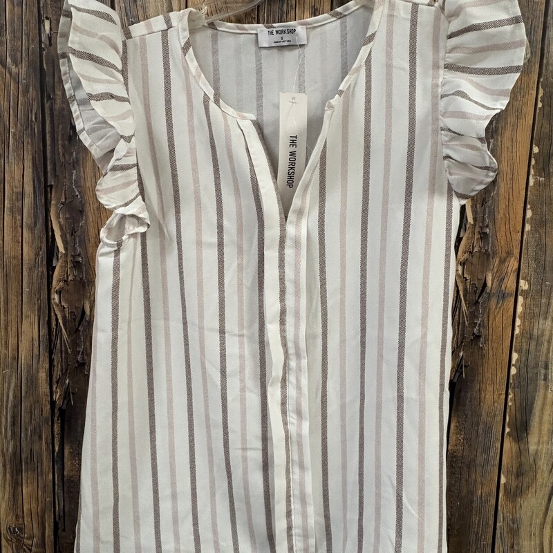 NWT PINK/BROWN STRIPE SHI, Size: SMALL