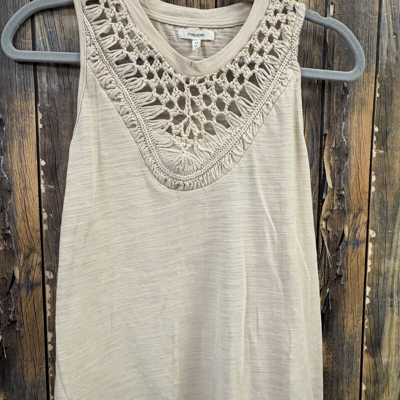 Cream Knit Tank, Size: SmaLL