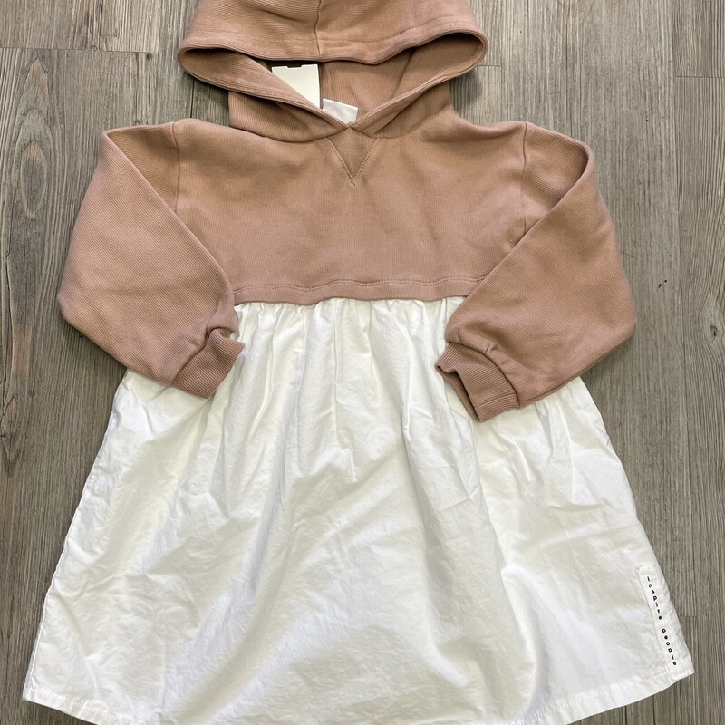 Zara Hooded Ls Dress, Brown, Size: 4Y