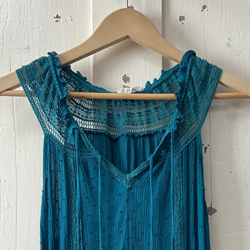 Teal Lace Slvlss Top