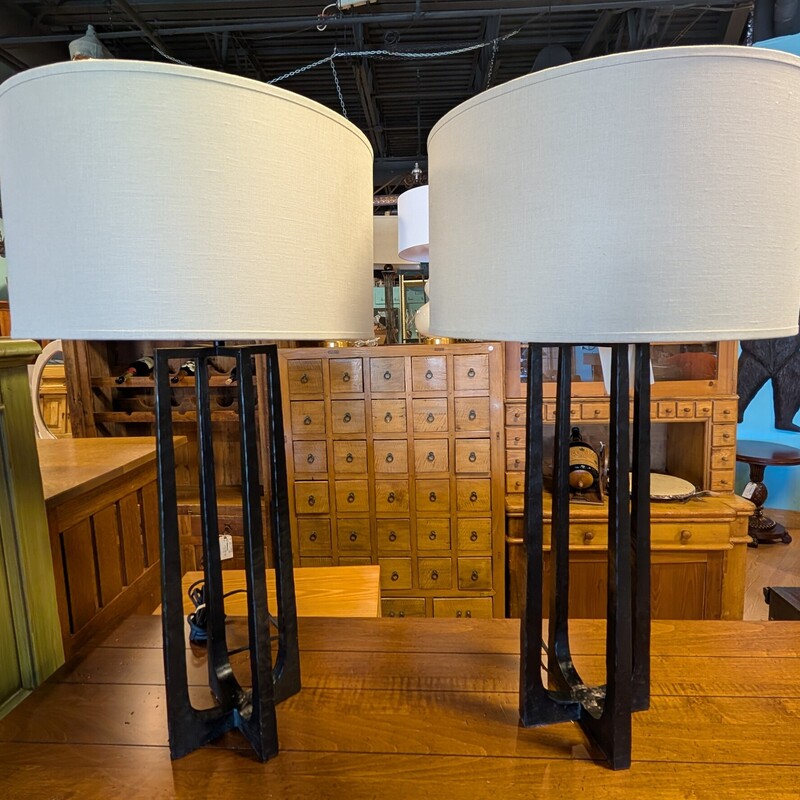 RH Wright Table Lamp, Mtl Base, PAIR
16 Round x 30h