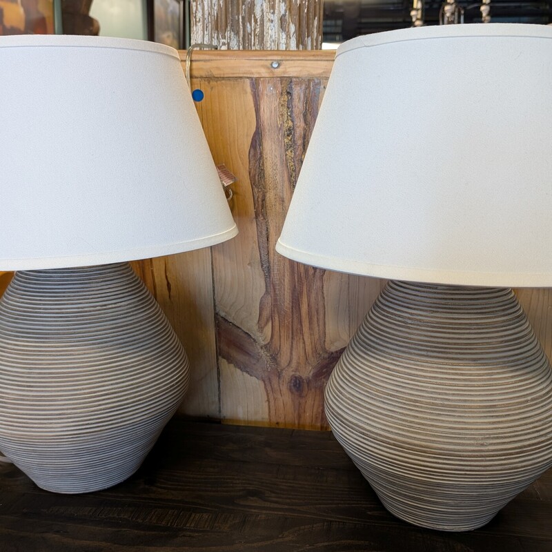 Calabria Reggio Table, Grn/Tan, PAIR
15 Round Shade x 22h