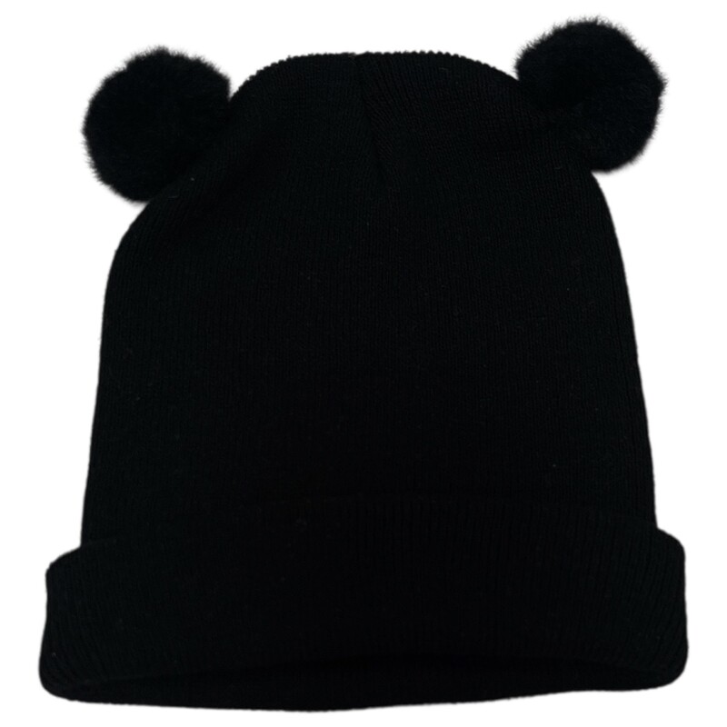 Hat With Pom Ears/Black