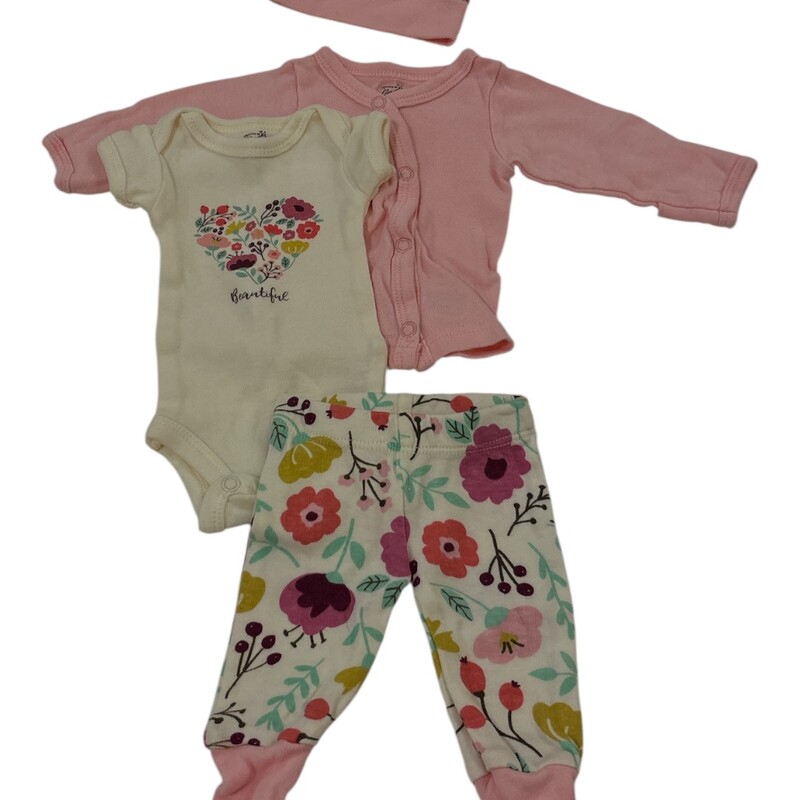 4pc Outfit: Flowers/Pink