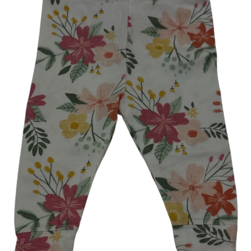 Pants:White/Flowers